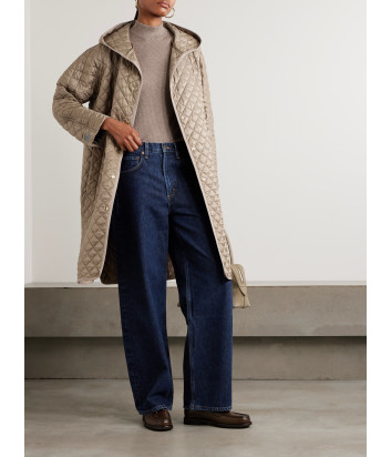 Стеганое пальто с капюшоном Max Mara The Cube JOAN бежевое