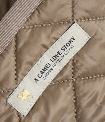 Стеганое пальто с капюшоном Max Mara The Cube JOAN бежевое