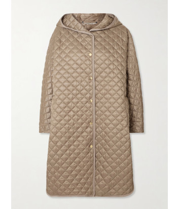 Стеганое пальто с капюшоном Max Mara The Cube JOAN бежевое