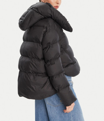 Короткий пуховик PINKO 101602 A2P6 стёганый с горизонтальным узором черный