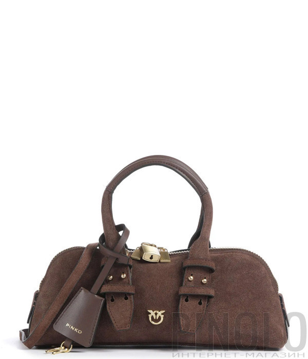 Сумка - багет в натуральной замше PINKO Escape Bag 105334 коричневая