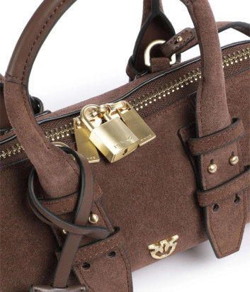 Сумка - багет в натуральной замше PINKO Escape Bag 105334 коричневая