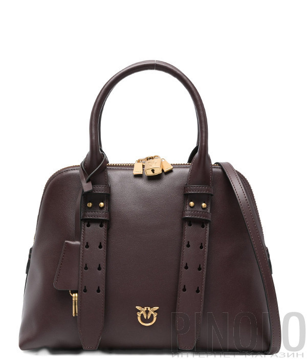 Шкіряна сумка PINKO Escape Bag 105906 середнього розміру коричнева