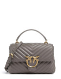 Сумка в стеганной коже PINKO Love Lady Puff Mini 100044 с золотистой фурнитурой серая