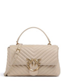 Сумка в стеганной коже PINKO Love Lady Puff Classic 100043 с золотистой фурнитурой бежевая