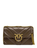 Сумка в стьобаній шкірі PINKO Love Bag Classic 104549 із золотистою фурнітурою коричнева
