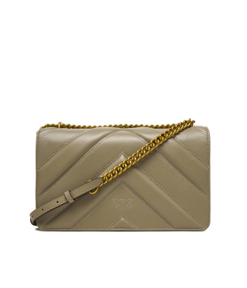 Сумка в стеганной коже PINKO Love Bag Classic 104549 с золотистой фурнитурой серая