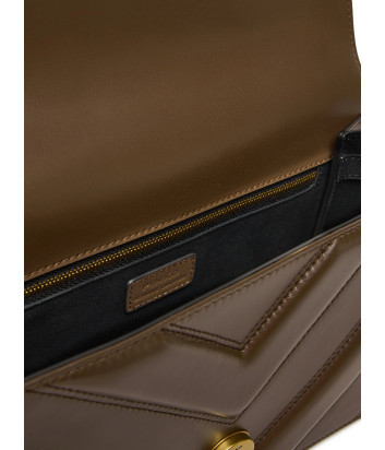 Сумка в стеганной коже PINKO Love Bag Classic 104549 с золотистой фурнитурой коричневая