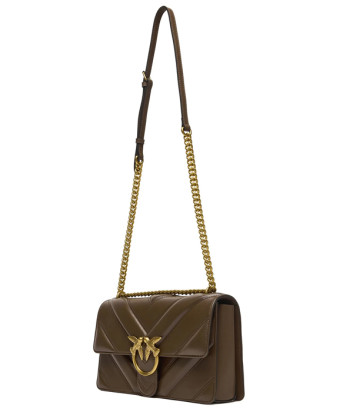 Сумка в стеганной коже PINKO Love Bag Classic 104549 с золотистой фурнитурой коричневая