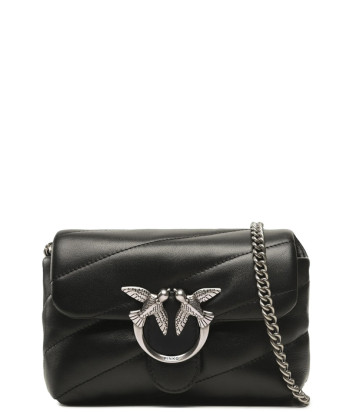 Сумочка в стьобаній шкірі PINKO Baby Love Puff 100040 із сріблястою фурнітурою чорна