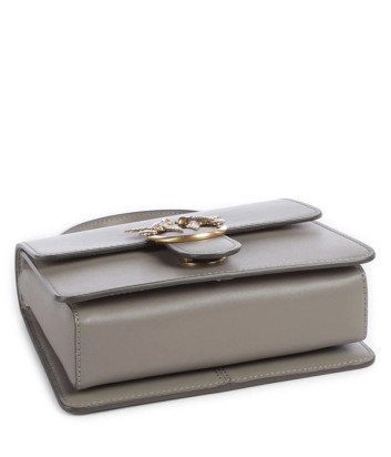 Сумка в гладкой коже PINKO Mini Love One Top Handle 100071 с золотистой фурнитурой серая