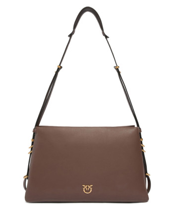 Шкіряна сумка через плече PINKO Triplet 105161 з трьома відділеннями коричнева