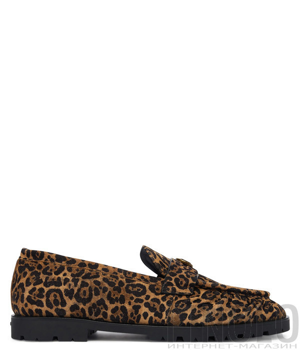 Шкіряні лофери з логотипом PINKO Nora 01 SD0435P088 леопардовий принт
