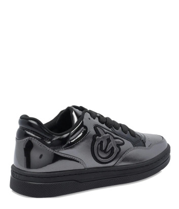 Кроссовки из лакированной коже PINKO Mandy 11 SS0077P049 с логотипом графитовые