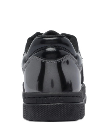 Кроссовки из лакированной коже PINKO Mandy 11 SS0077P049 с логотипом графитовые