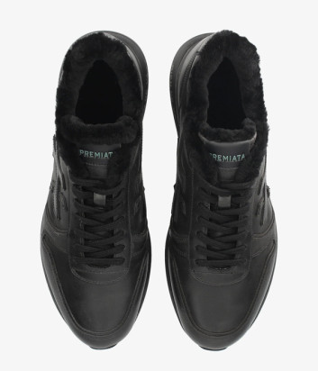 Мужские кроссовки PREMIATA MICK 1453NM на меху черные
