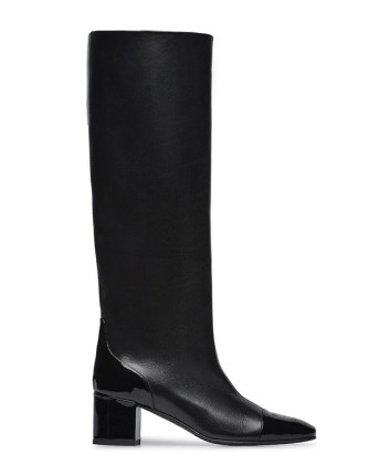 Кожаные сапоги FABI FD9082B с глянцевыми деталями черные