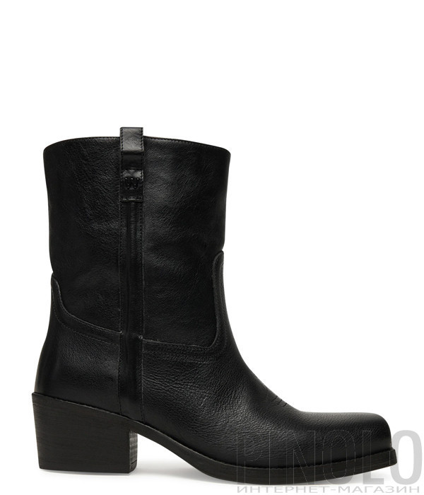 Сапоги с прямым голенищем и квадратным носком WEEKEND Max Mara RANCH черные