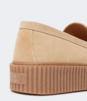 Мокасины из мягкой кожи WEEKEND Max Mara KAPOKLOAFER бежевые
