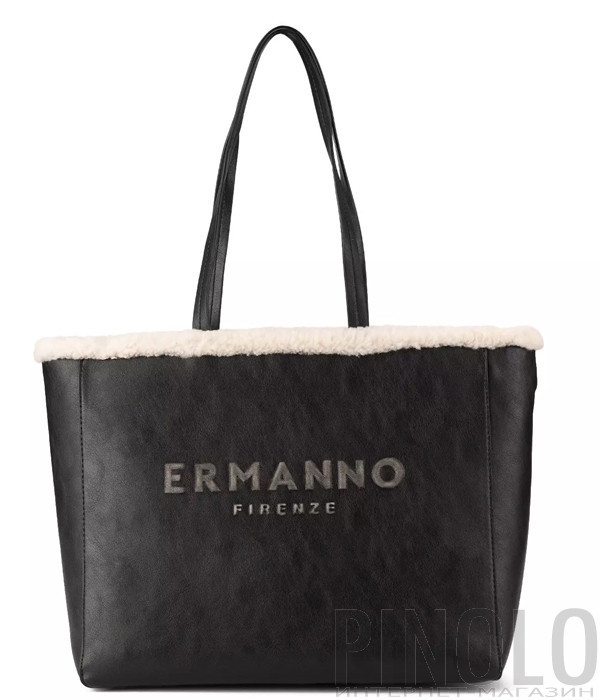 Сумка з хутряним оздобленням ERMANNO Firenze D47ES003E2B чорна