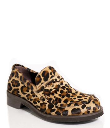 Шкіряні лофери H'ESTIA di VENEZIA 4903-381 з леопардовим принтом