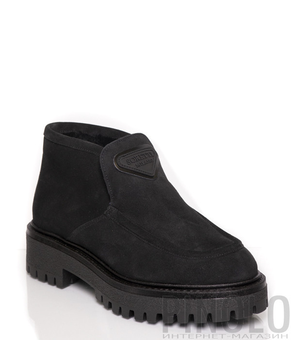 Замшевые полуботинки на меху HELENA SORETTI Home 2601 черные