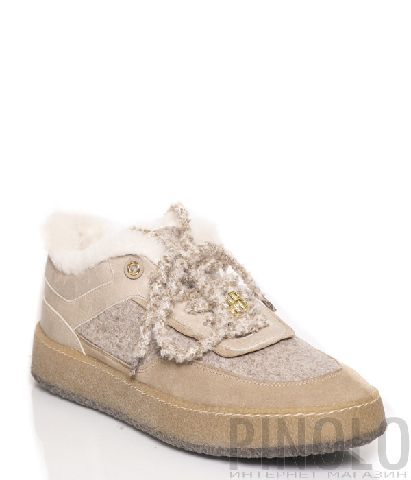 Замшеві кросівки на хутрі HELENA SORETTI Kassa 2604 бежеві