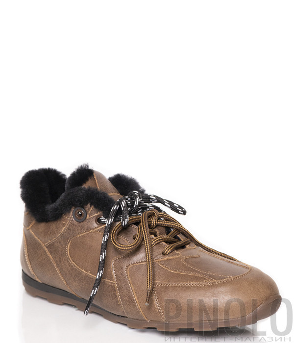 Шкіряні кросівки на хутрі HELENA SORETTI Sushi 2604 коричневі