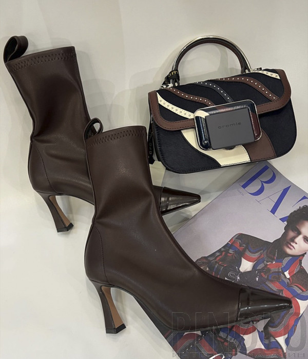 Кожаные ботильоны BIANCA DI R790 шоколадные