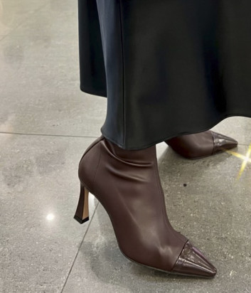 Кожаные ботильоны BIANCA DI R790 шоколадные