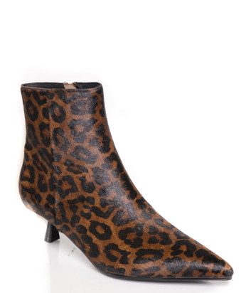 Кожаные ботильоны BIBI LOU 501T91VK с леопардовым принтом