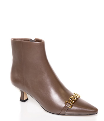 Шкіряні ботильйони TOSCA BLU SF2517S175 із пряжкою коричневі