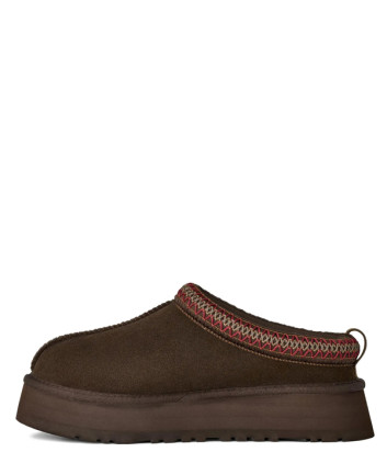 Тапочки на платформе UGG Tazz II 1174471 с плетеной отделкой коричневые