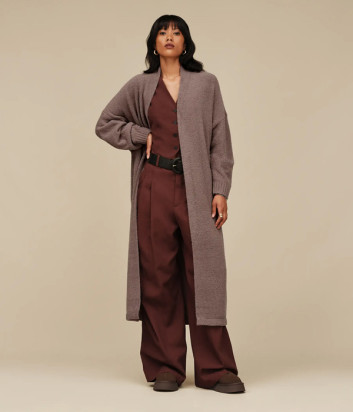 Тапочки на платформе UGG Tazz II 1174471 с плетеной отделкой коричневые