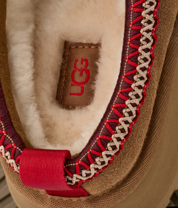 Тапочки на платформе UGG Tazz II 1174471 с плетеной отделкой рыжие