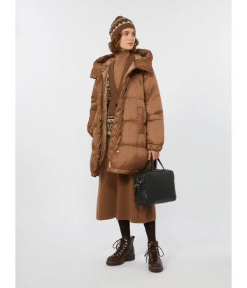 Двусторонний пуховик с капюшоном WEEKEND Max Mara Anfora коричневый