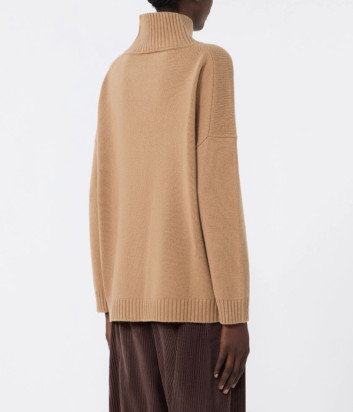 Свитер с высоким воротом WEEKEND Max Mara Borgia и свободным кроем кэмел
