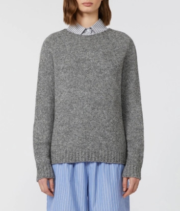 Свитер из пряжи альпака и хлопка WEEKEND Max Mara Ghiacci серый