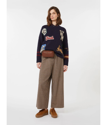 Объемный свитер WEEKEND Max Mara Pavidi с коллекционными узорами синий