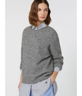 Свитер из пряжи альпака и хлопка WEEKEND Max Mara Ghiacci серый