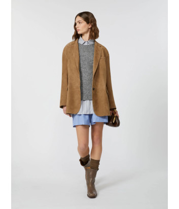 Свитер из пряжи альпака и хлопка WEEKEND Max Mara Ghiacci серый