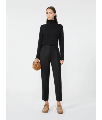Шерстяные брюки с укороченным кроем WEEKEND Max Mara Caldaia черные
