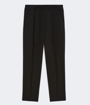 Шерстяные брюки с укороченным кроем WEEKEND Max Mara Caldaia черные