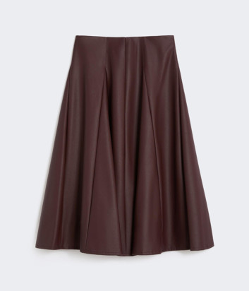 Макси юбка из экокожи MAX MARA Nocera бордовая