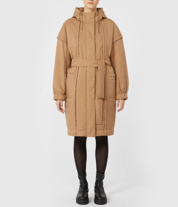 Утепленная куртка с капюшоном MAX MARA Fez карамельная