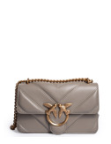 Сумка в стеганной коже PINKO Mini Love 104550 с золотистой фурнитурой серая