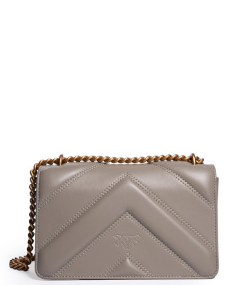 Сумка в стеганной коже PINKO Mini Love 104550 с золотистой фурнитурой серая