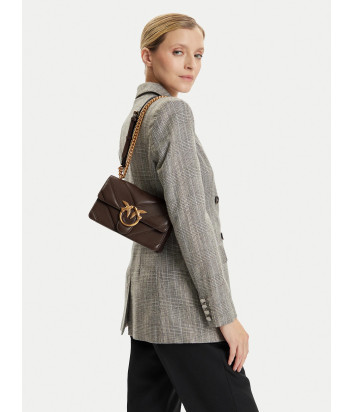Сумка в стеганной коже PINKO Mini Love 104550 с золотистой фурнитурой коричневая