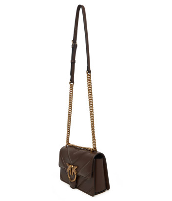 Сумка в стеганной коже PINKO Mini Love 104550 с золотистой фурнитурой коричневая