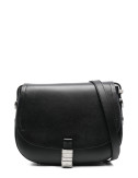 Большая сумка через плечо PINKO Saddle Bag 103830 с серебристой фурнитурой черная